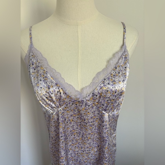 HM Purple Flower Slip Dress with Lace Trim - Picture 2 of 7